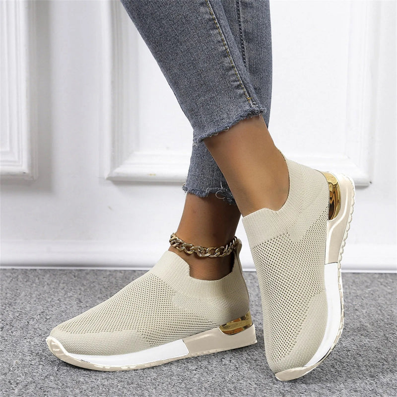 Baskets Legeres & Respirantes a Enfiler kaki1