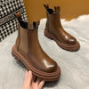 Bottes Chelsea en Cuir pour Femme – Elegance et Confort marron