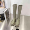 Bottes Mi-Mollet et Longues en Cuir Synthetique - Style elegant et Confort Hivernal gris 