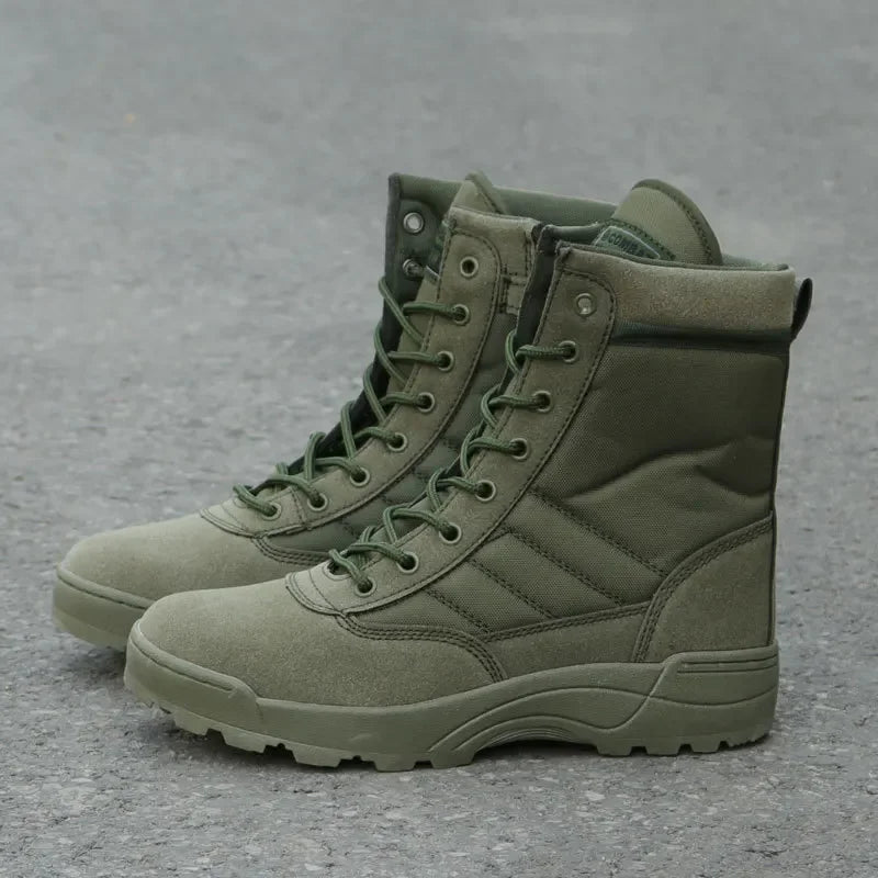 Bottes Militaire Tactiques Legeres et Respirantes pour Randonne et Travail - Unisexe vert