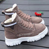 Bottes dhiver en coton a semelles epaisses et chaudes-femme marron