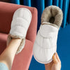 Chaussons dHiver Chauds - Antiderapants et Doubles en Peluche Unisexe blanc