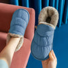 Chaussons dHiver Chauds - Antiderapants et Doubles en Peluche Unisexe bleu