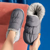 Chaussons dHiver Chauds - Antiderapants et Doubles en Peluche Unisexe gris1