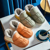 Chaussons dHiver Chauds - Antiderapants et Doubles en Peluche Unisexe gris jaune