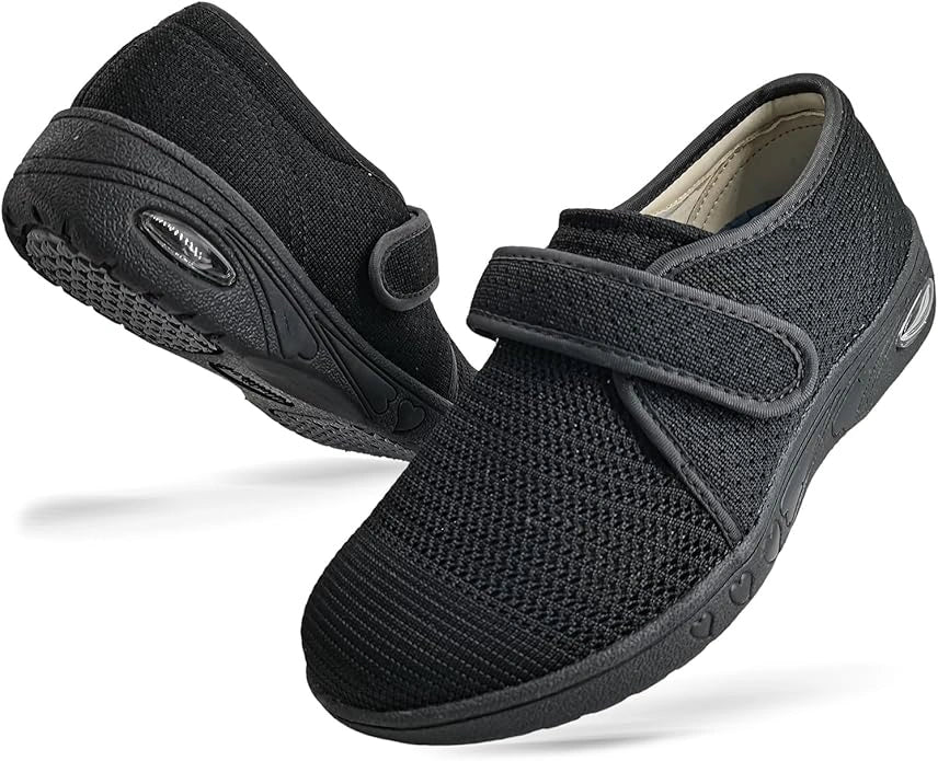 Chaussures Diabetiques Orthopediques Confortables pour Pieds Sensibles - Unisexe noir 1