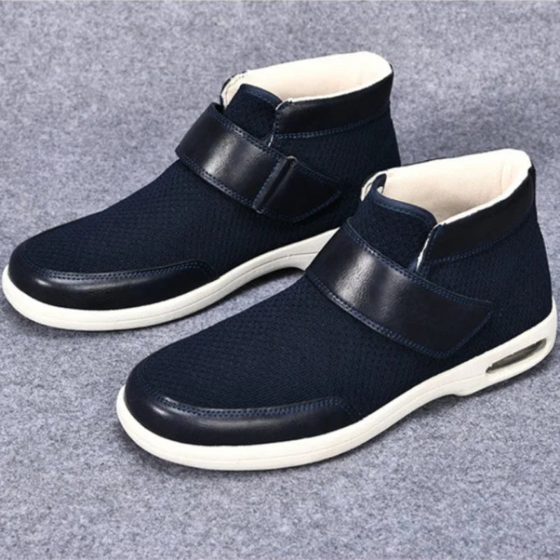 Chaussures Orthopediques Montantes et Chaudes pour Pieds Sensibles ou Diabetiques - Unisexe bleu
