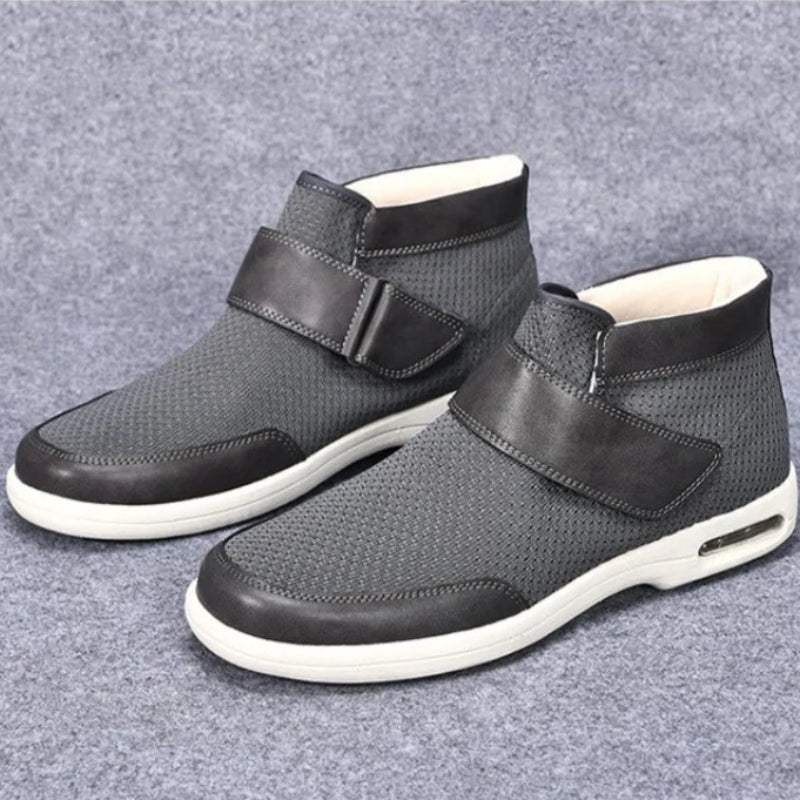Chaussures Orthopediques Montantes et Chaudes pour Pieds Sensibles ou Diabetiques - Unisexe gris