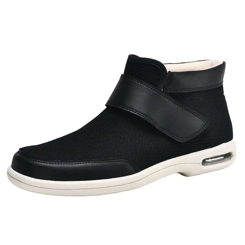Chaussures Orthopediques Montantes et Chaudes pour Pieds Sensibles ou Diabetiques - Unisexe noir