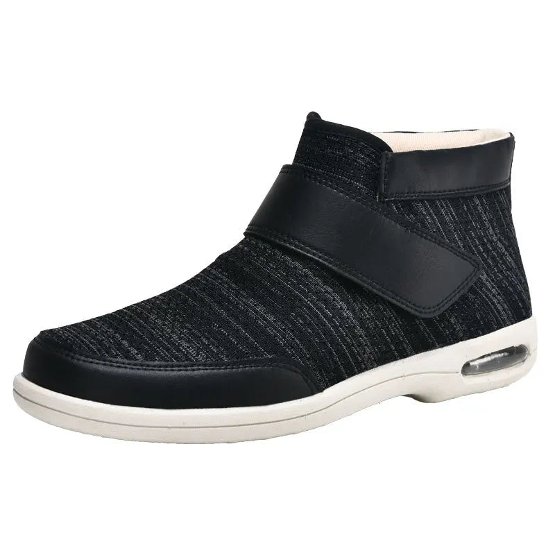 Chaussures Orthopediques Montantes et Chaudes pour Pieds Sensibles ou Diabetiques - Unisexe noir et gris1