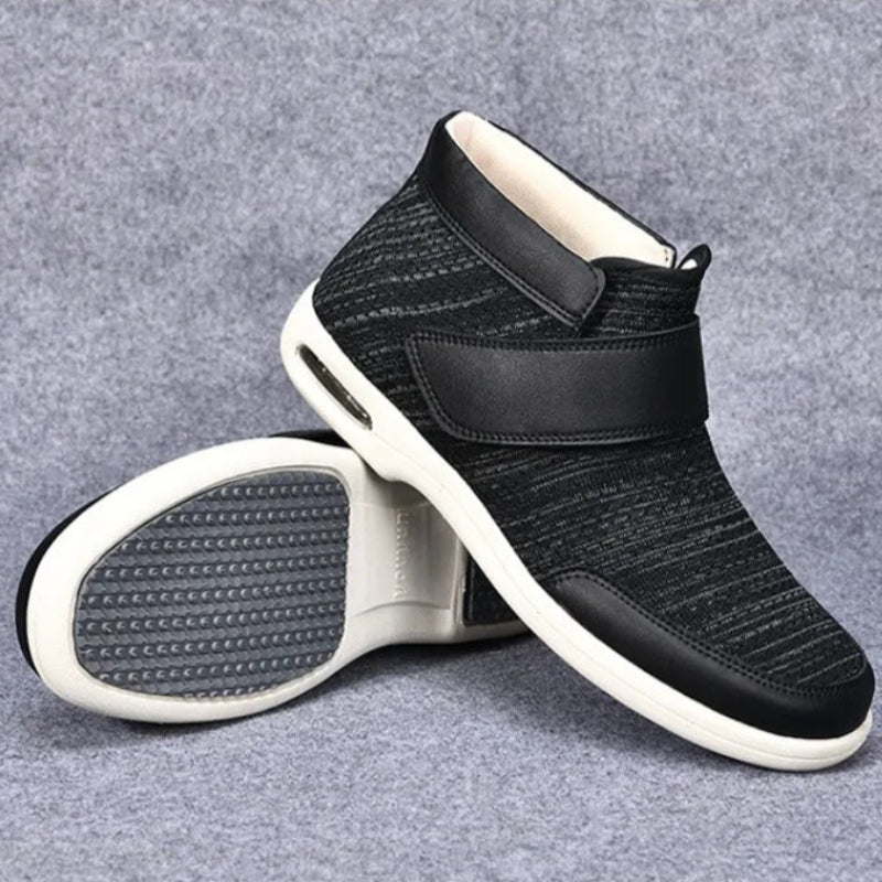 Chaussures Orthopediques Montantes et Chaudes pour Pieds Sensibles ou Diabetiques - Unisexe noir gris1