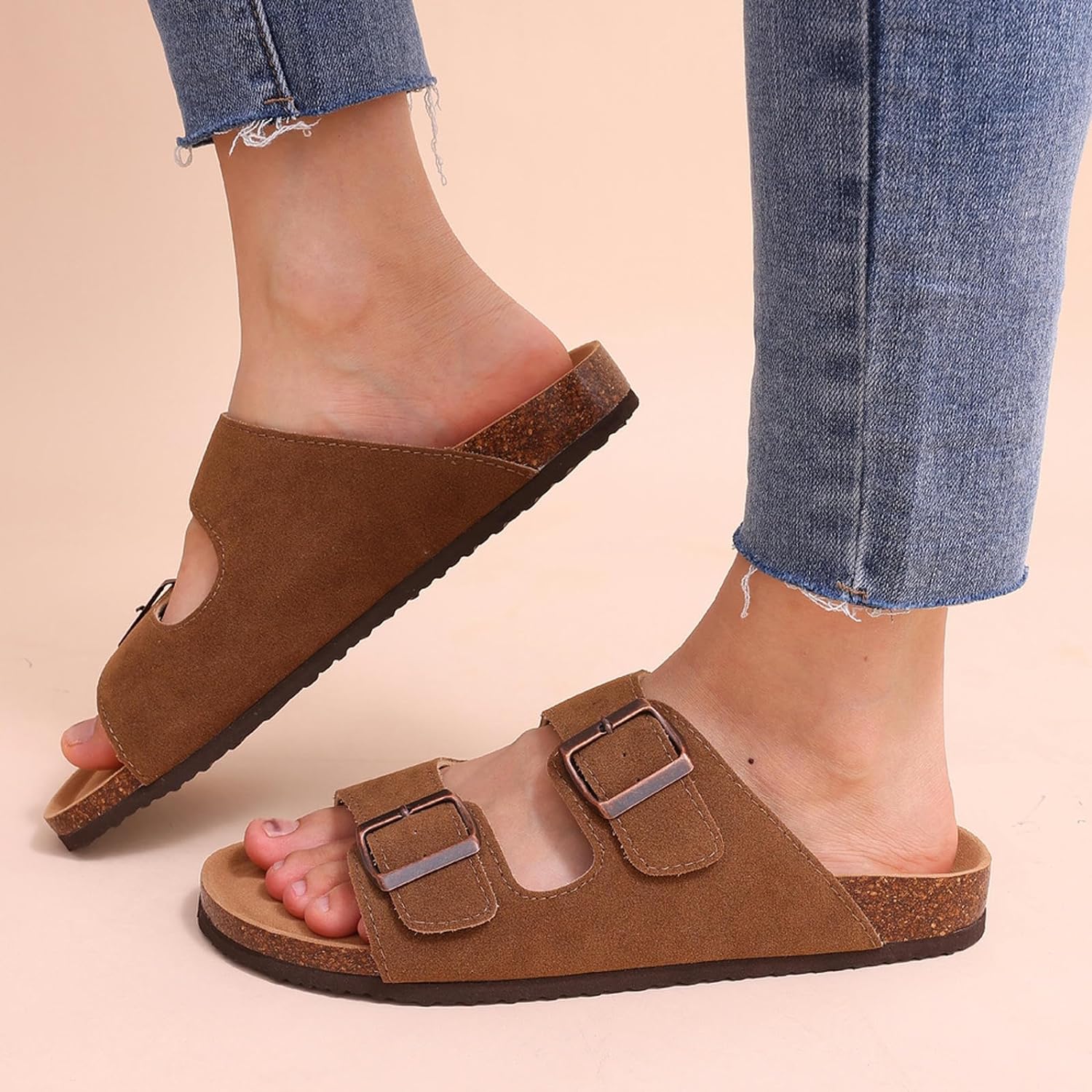 Suede mules with arch support for women and men