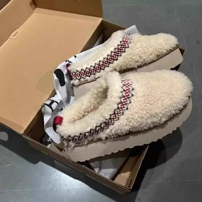 Women's Warm Fur Platform Mules 