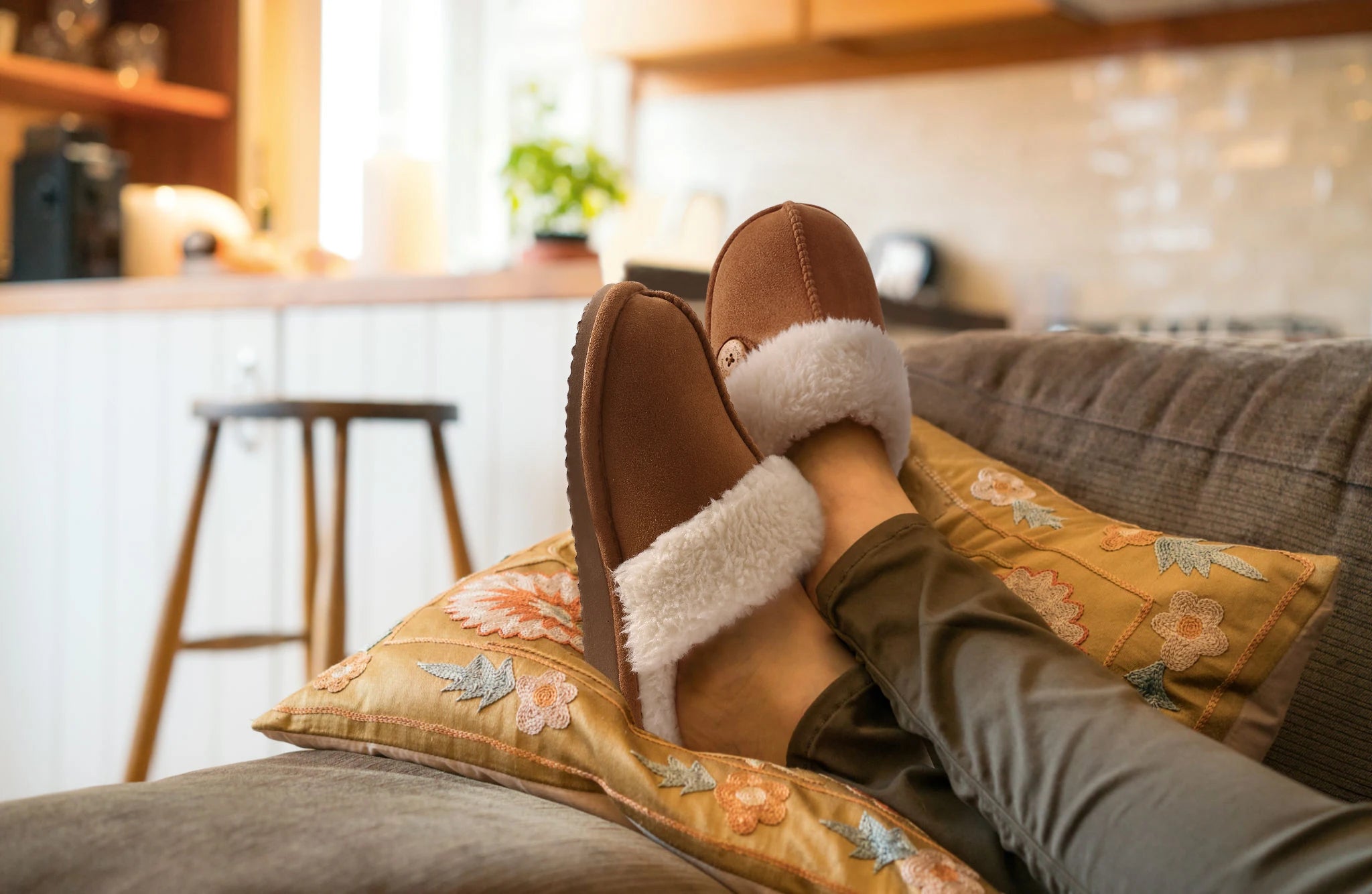 Pantoufles d'hiver en mousse à mémoire de forme pour femmes