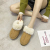 Women's Winter Suede and Fur Mules