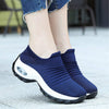 Breathable mesh high heel air cushion sneakers