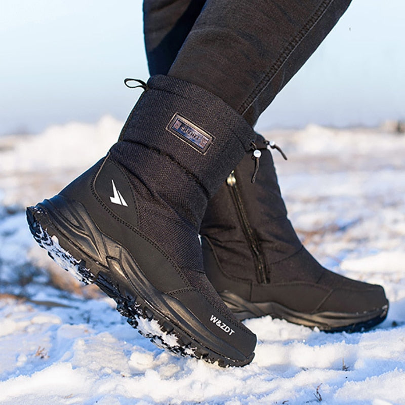 Wasserdichte und rutschfeste Schneestiefel mit dickem Fell