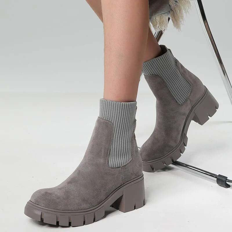 Nubuck Heeled Ankle Boots for Women: Elegance and Comfort for Fall-Winter